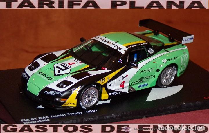 Voitures &agrave; l'&eacute;chelle: CHEVEROLET CORVETTE C5R FIA GT RAC TOURIST TROPHY 2007 SILVERSTONE A.KUMPEN - B.LONGIN ESCALA 1:43