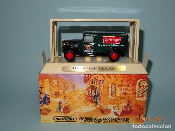 Coches a escala: GMC VAN 1937 de Serie *GRANDES CERVEZAS DEL MUNDO* STEINLAGER de MATCHBOX del A&ntilde;o 1993 - a Estrenar