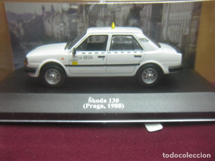 Carros em escala: TAXI SKODA 130 (PRAGA, 1988). ESCALA 1: 43. EN CAJA. ALTAYA.