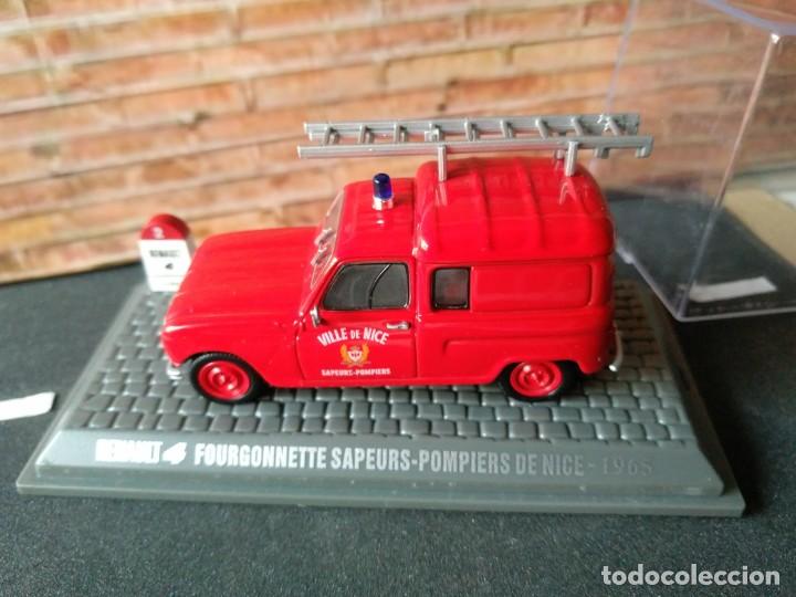 Auto in scala: RENAULT 4, BOMBEROS - FOURGONNETTE SAPEURS, POMPIERS DE NICE- 1965 1/43 NUEVO