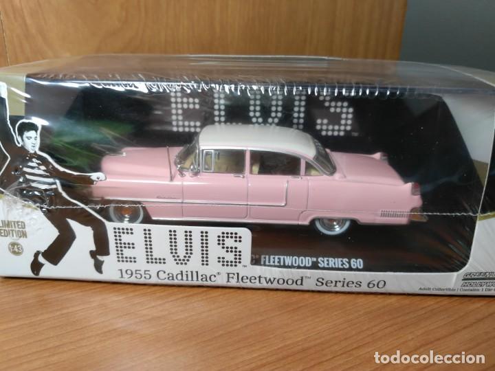 Coches a escala: ELVIS, CADILLAC FLEETWOOD SERIES 60  DE  1955,   DE GREENLIGTH, 1/43, NUEVO, EDICION LIMITADA