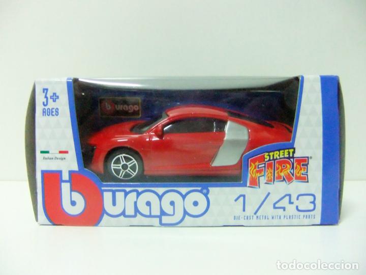 Coches a escala: AUDI R8 - BURAGO BBURAGO STREET FIRE ESCALA 1:43 - COCHE AUTOM&Oacute;VIL MINIATURA