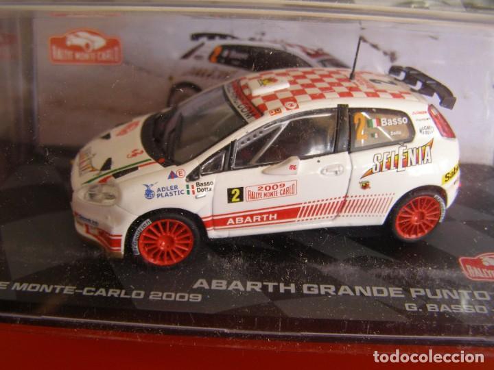 Voitures &agrave; l'&eacute;chelle: 1/43  ABARTH GRANDE PUNTO DE G. BASSO, NUEVA COLECCION RALLY MONTECARLO ITALIA, EAGLE MOSS ALTAYA.