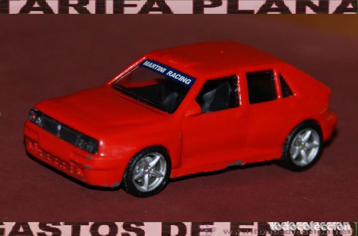 Coches a escala: LANCIA DELTA INTEGRALE TRANSFORMACION PROPIA DEFECTOS DE PINTURA FALTAN PILOTOS TRASEROS Y LAS RUED