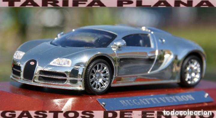 Coches a escala: BUGATTI vEYRON BA&Ntilde;ADO EN PLATA ESCALA 1:43 DE ALTAYA EN CAJA