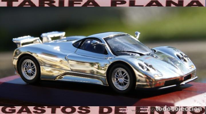 Coches a escala: PAGANI ZONDA C12S BA&Ntilde;ADO EN PLATA ESCALA 1:43 DE ALTAYA EN SU CAJA