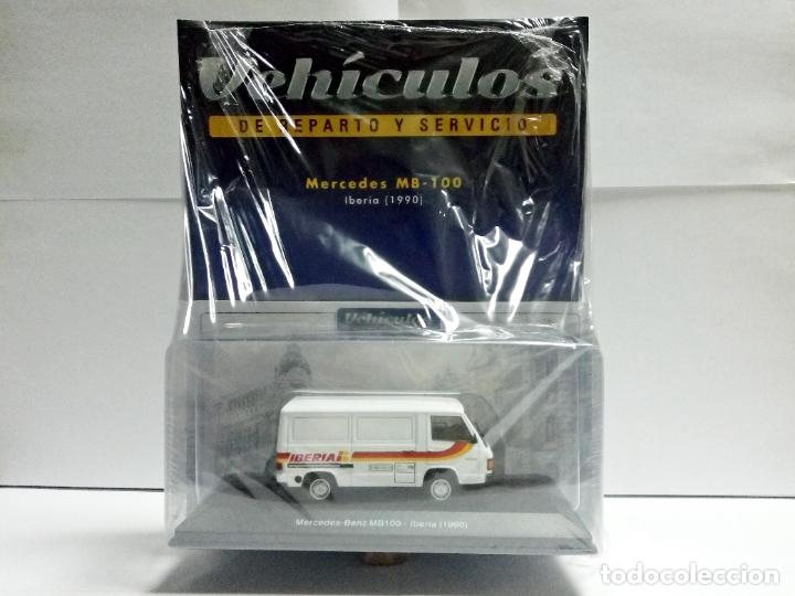 Auto in scala: MERCEDES BENZ MB100 IBERIA 1990 SALVAT ESCALA 1:43 FURGONETA AEROPUERTO MATR&Iacute;CULA PALMA DE MALLORCA