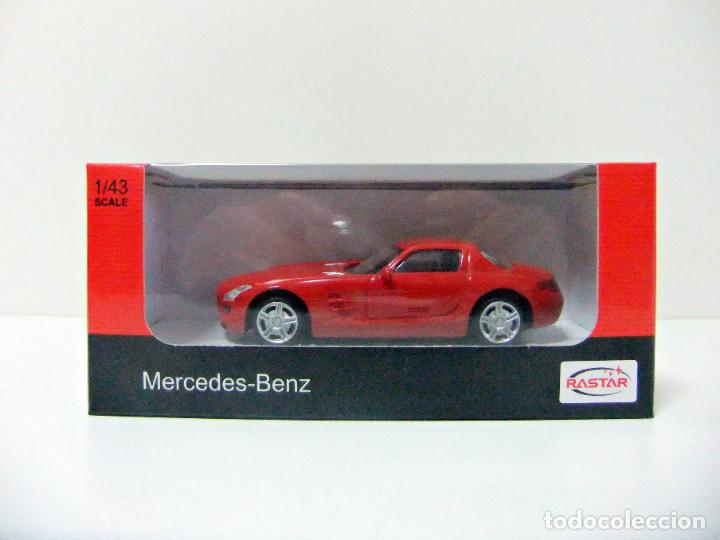 Coches a escala: MERCEDES BENZ SLS AMG - RASTAR - ESCALA 1:43 COCHE AUTO DEPORTIVO LUJO DAIMLER MINIATURA ROJO