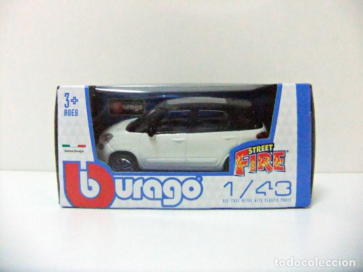 Coches a escala: FIAT 500L - BURAGO BBURAGO STREET FIRE ESCALA 1:43 - COCHE MONOVOLUMEN 500 L ITALIA TOY CAR JUGUETE