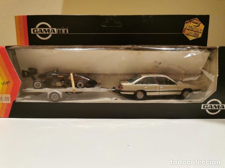 Auto in scala: Opel Senator con remolque y Opel Lotus Gama 1/43