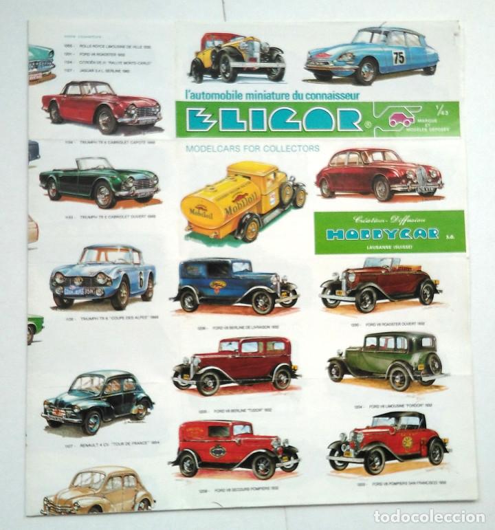 Coches a escala: Cartel Eligor escala 1/43. Impreso en ambas caras