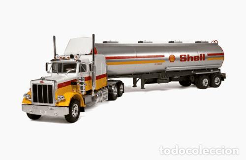 Voitures &agrave; l'&eacute;chelle: Cami&oacute;n Americano PETERBILT 359 con semirremolque cisterna Shell nuevo en su blister caja sin abrir