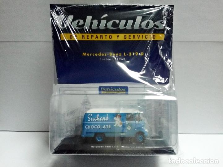 Carros em escala: MERCEDES BENZ L-319 D SUCHARD 1968 SALVAT 1:43 FURGONETA L319 REPARTO CHOCOLATE MATR&Iacute;CULA GUIPUZCOA