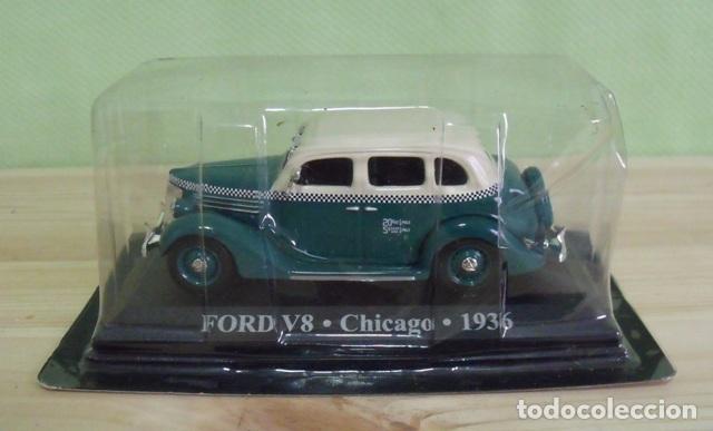 Voitures &agrave; l'&eacute;chelle: Coche Metal Miniatura Taxi Ford V8 - Chicago 1936 - Altaya - Escala 1:43