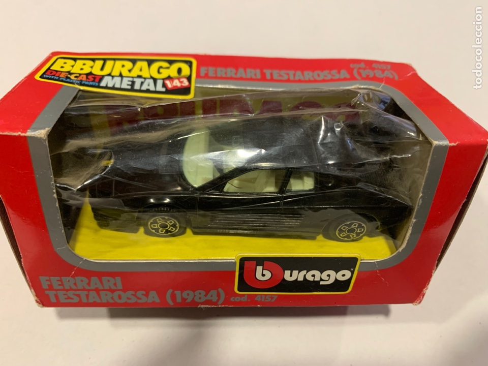 Coches a escala: Coche escala 1/43 burago Ferrari testarossa negro 1984 cod 4157