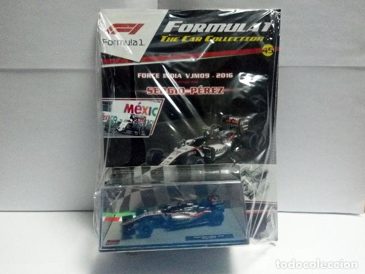 Voitures &agrave; l'&eacute;chelle: FORCE INDIA VJM09 2016 SERGIO P&Eacute;REZ SALVAT FORMULA 1 THE CAR COLLECTION N&ordm; 45 COCHE 1:43 F1 CHECO