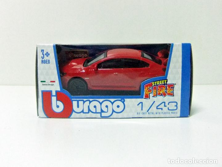 Coches a escala: SUBARU WRX STI 2017 - BURAGO BBURAGO STREET FIRE ESCALA 1:43 - COCHE JUGUETE AUTO ROJO RED TOY CAR
