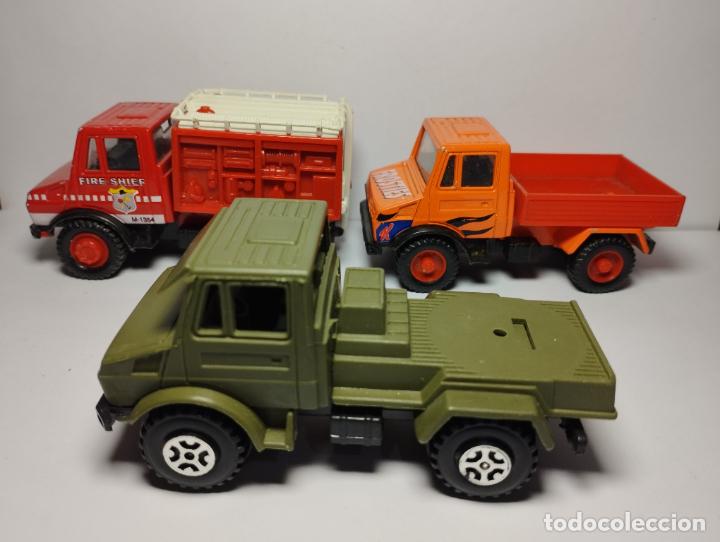 Coches a escala: GUISVAL LOTE 3 CAMIONE MERCEDES UNIMOG BOMBEROS MILITAR FROSKIES SERIE FURIA ESCALA 1,43