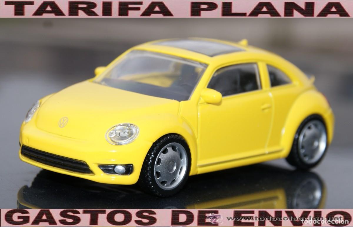 Coches a escala: VW ESCARABAJO BEETLE AMARILLO ESCALA 1:43 DE MONDOMOTORS EN CAJA NO ORIGINAL