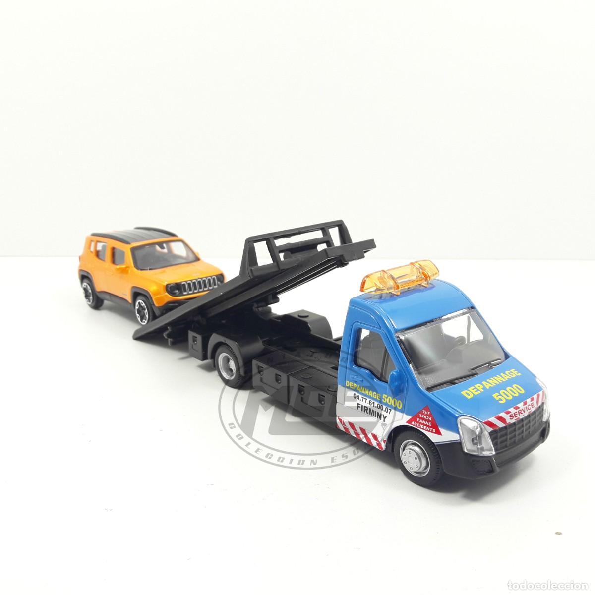 Model Cars: 1/43 VEH&Iacute;CULO ASISTENCIA FRANCIA DEPANNEUSE Y JEEP RENEGADE OCRE BBURAGO