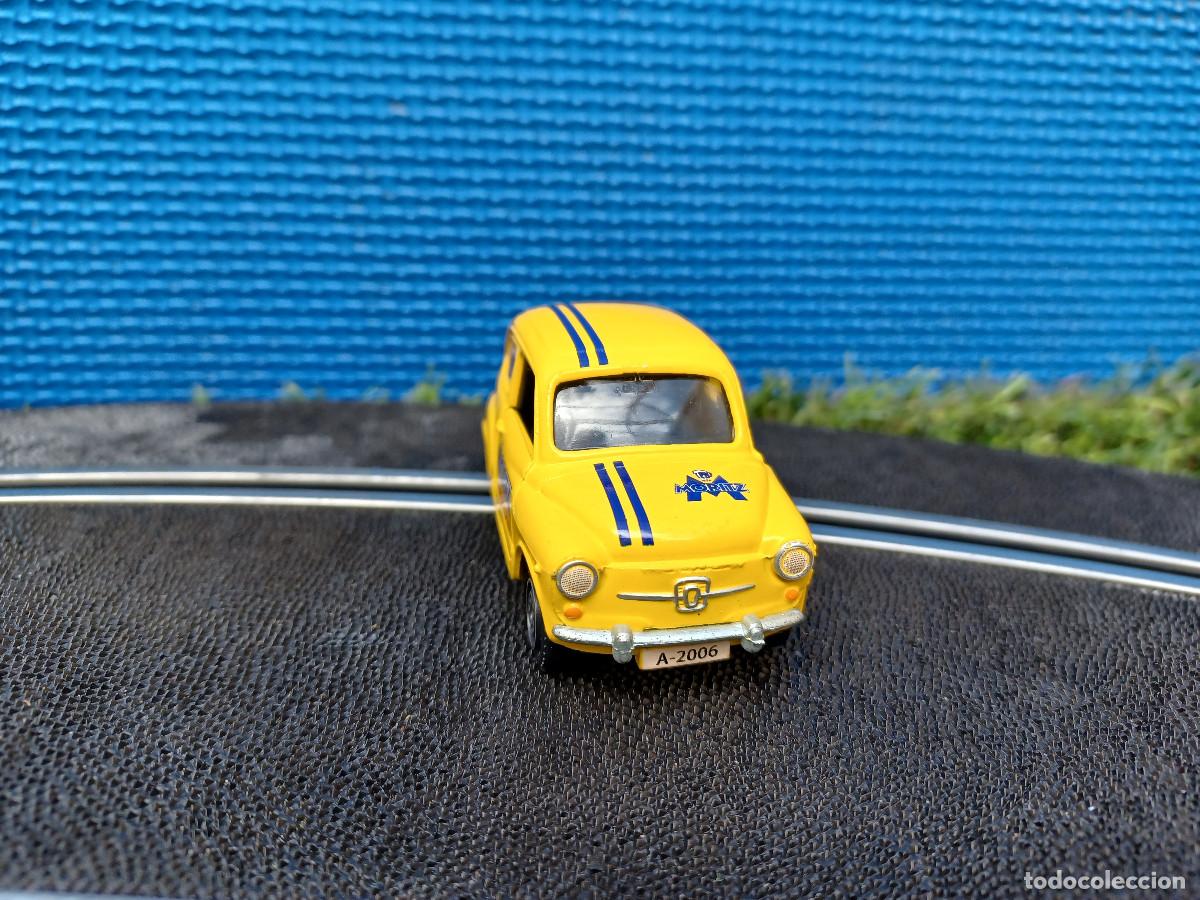 Voiture Miniature Guisval Seat 600 1965 - Échelle 1/43, Jaune, Pub Bières Moritz - Métal Avec Ouvertures