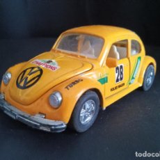 Coches a escala: VOLKSWAGEN BEETLE RALLY - WELLY, DIECAST METAL, COCHE ANTIGUO- 13X6X5CM.