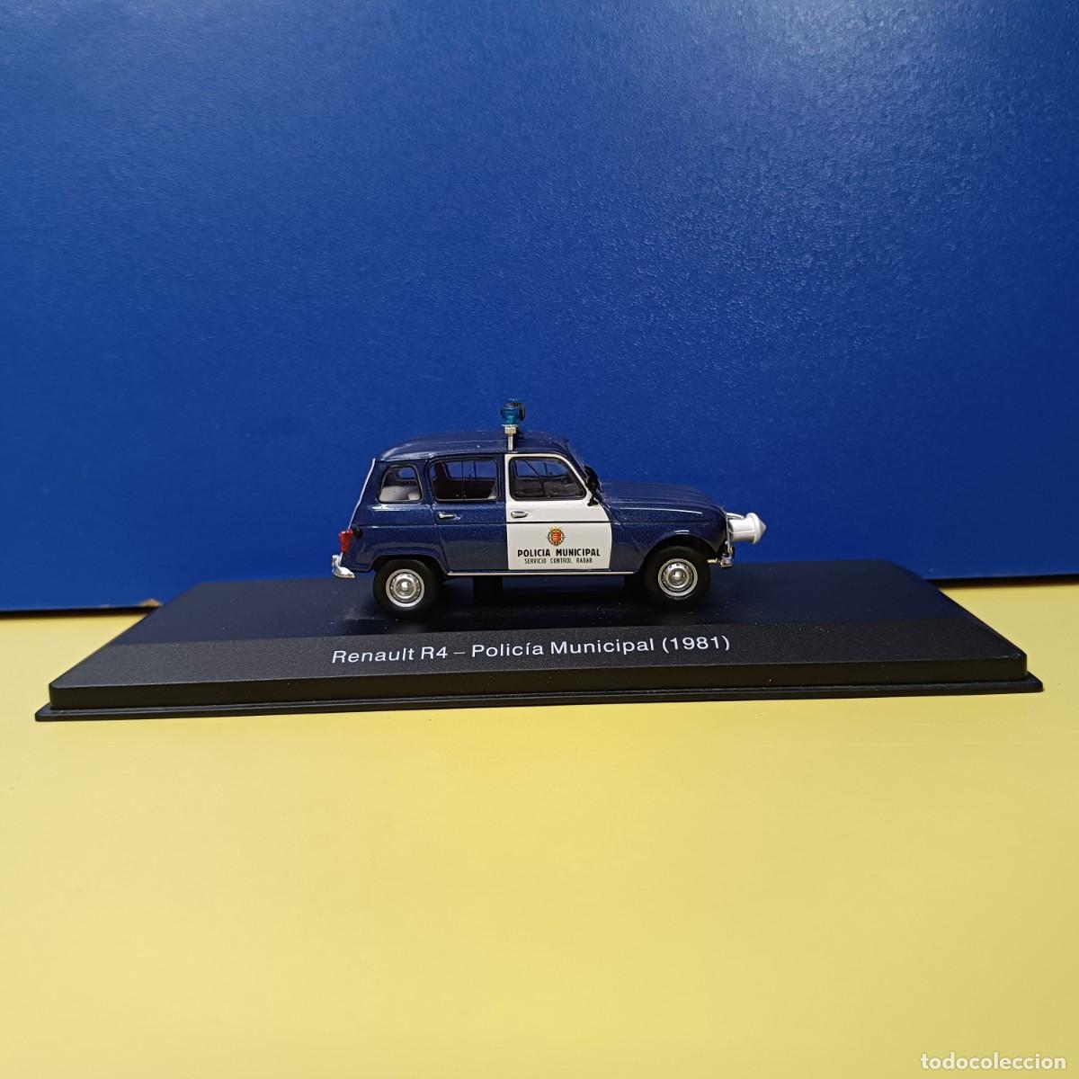 Model Cars: RENAULT R4 - POLICIA MUNICIPAL (1981) - ESCALA 1:43 - VEHICULOS DE REPARTO Y SERVICIO - CON PEANA