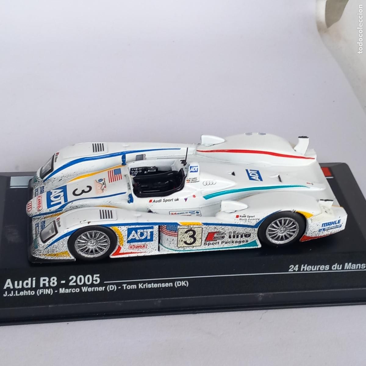Model Cars: 1:43 ALTAYA AUDI R8 2005 24 HEURES DU MANS J J LEHTO MARCO WERNER o