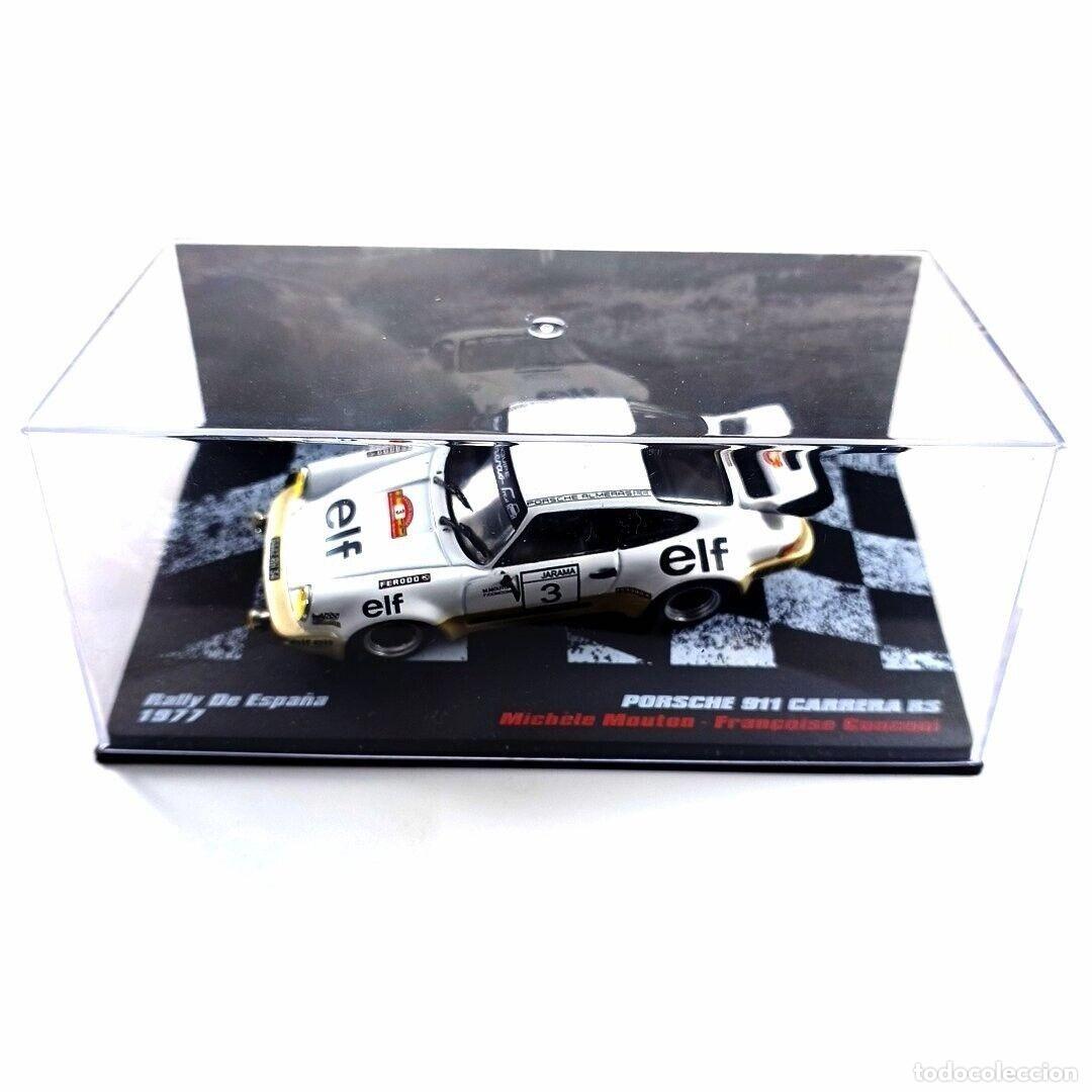 Coches a escala: Coche Porsche 911 Carrera RS - Rally Espa&ntilde;a 1977 - Michele Mouton (1:43) IXO, Vencedores, n9