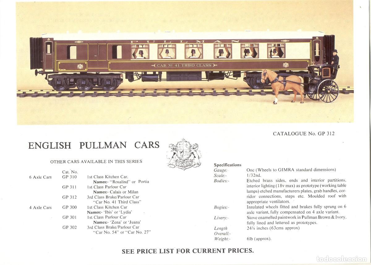 Voitures &agrave; l'&eacute;chelle: cat&agrave;logo J&M MODELS 1990 Informationsblatt 1/32 English Pullman Cars - en ingl&eacute;s