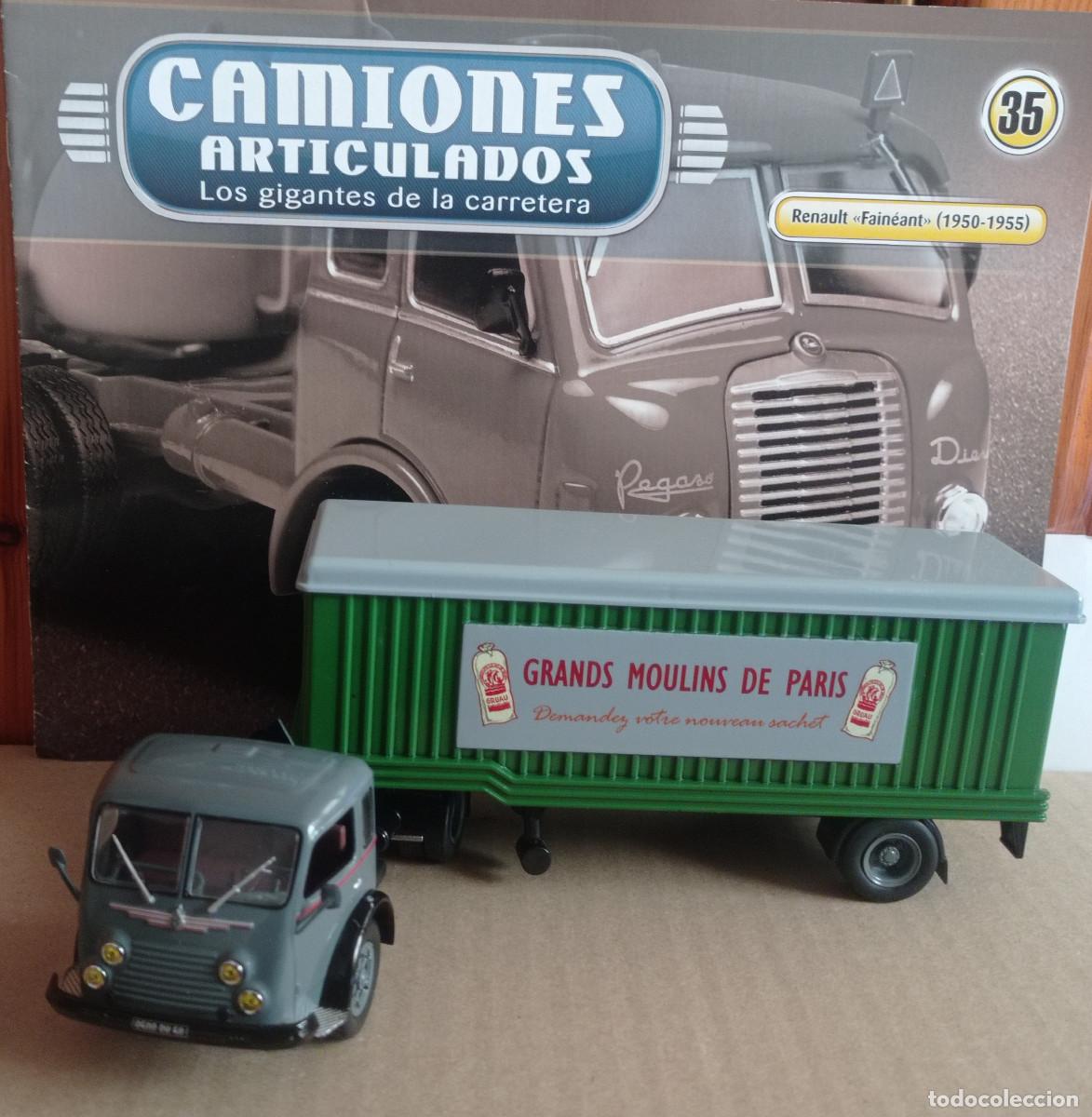 Voitures &agrave; l'&eacute;chelle: CAMION CISTERNA TRUCK TRAILER 1/43, RENAULT FAINEANT,GRANDS MOULINS DE PARIS