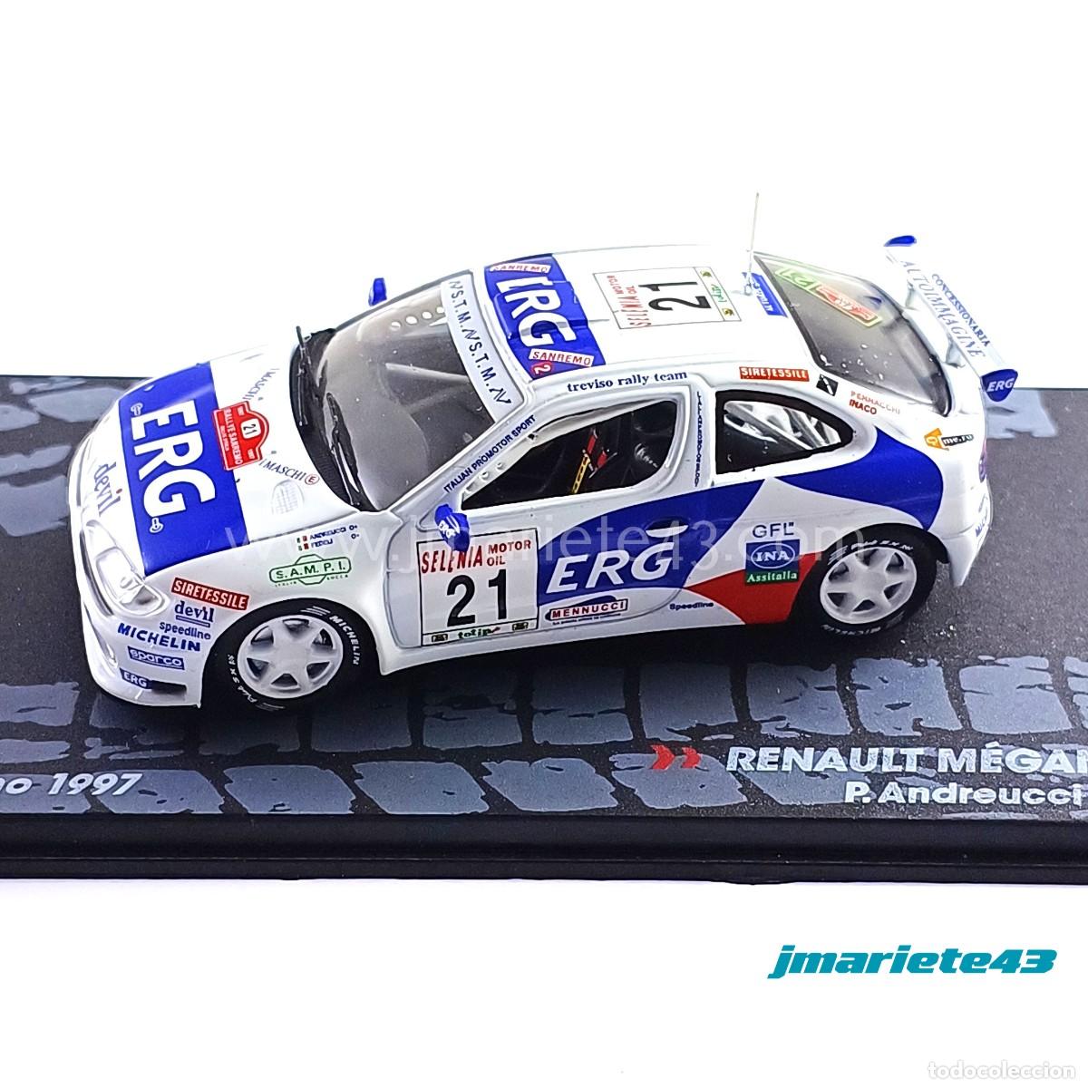 Coches a escala: Renault Megane Maxi #21 P.Andreucci S.Fedeli Rally Sanremo 1997 1:43