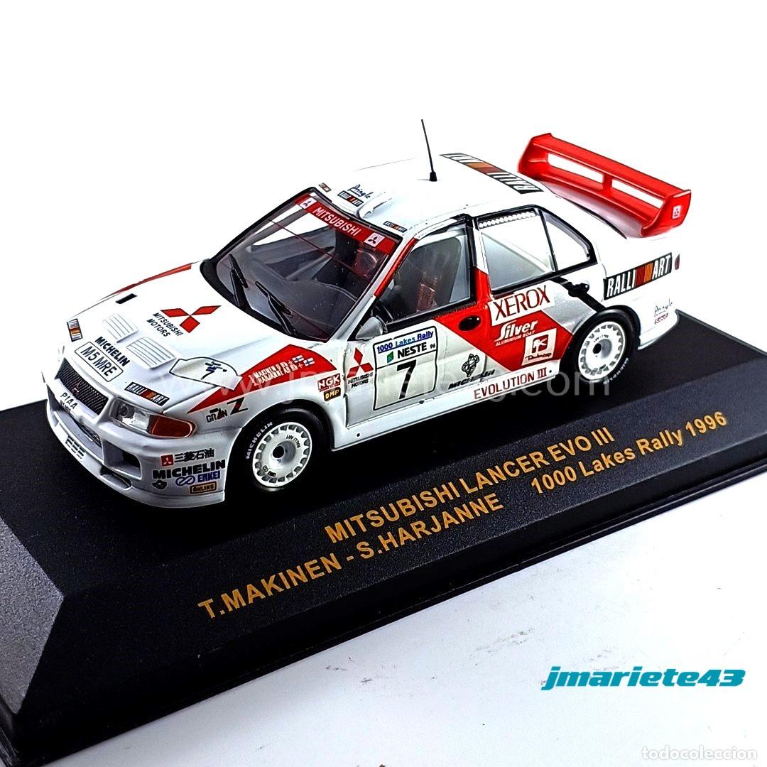 Coches a escala: Mitsubishi Lancer EVO III #7 Makinen - Harjanne 1000 Lagos 1996 1:43