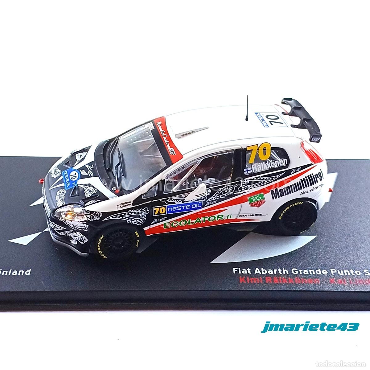 Voitures &agrave; l'&eacute;chelle: Fiat Abarth Grande Punto #70 K. Raikkonen - K. Lindstr&ouml;m Rally Finland 2009 1:43