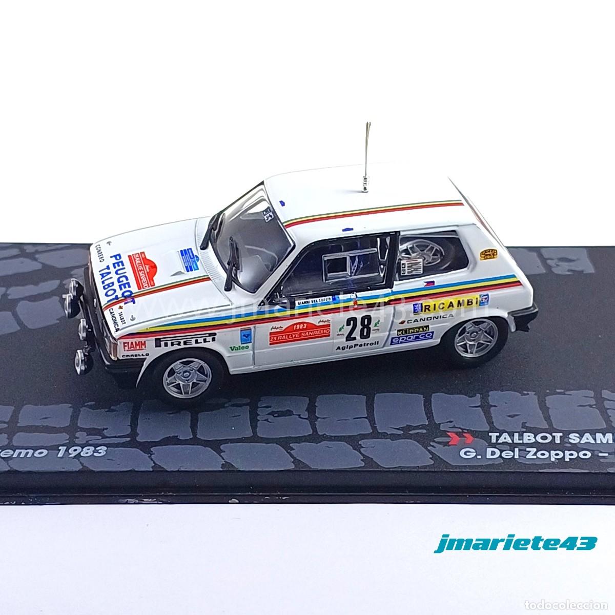 Voitures &agrave; l'&eacute;chelle: Talbot Samba Rallye #28 G. Del Zoppo - E. Tagnana Rally SanRemo 1983 1:43