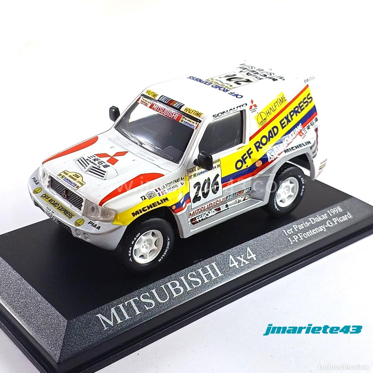 Coches a escala: Mitsubishi Pajero Evo #206 J-P. Fontenay - G. Picard Paris-Dakar 1998 1:43