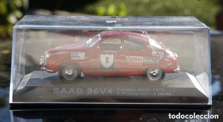 Saab 96V4 Rallye Sweden 1972 S. Blomqvist - A. Hertz Escala 1/43 de Altaya en Caja