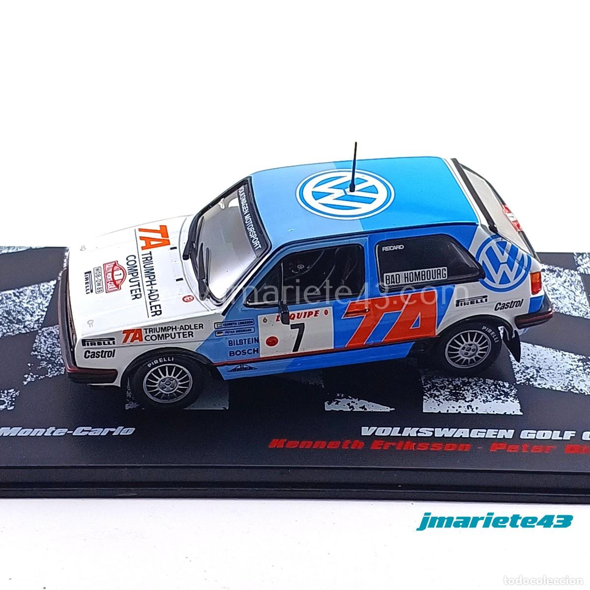 Model Cars: Volkswagen Golf GTI 16V #7 K. Eriksson - P. Diekmann Rally MonteCarlo 1987 1:43