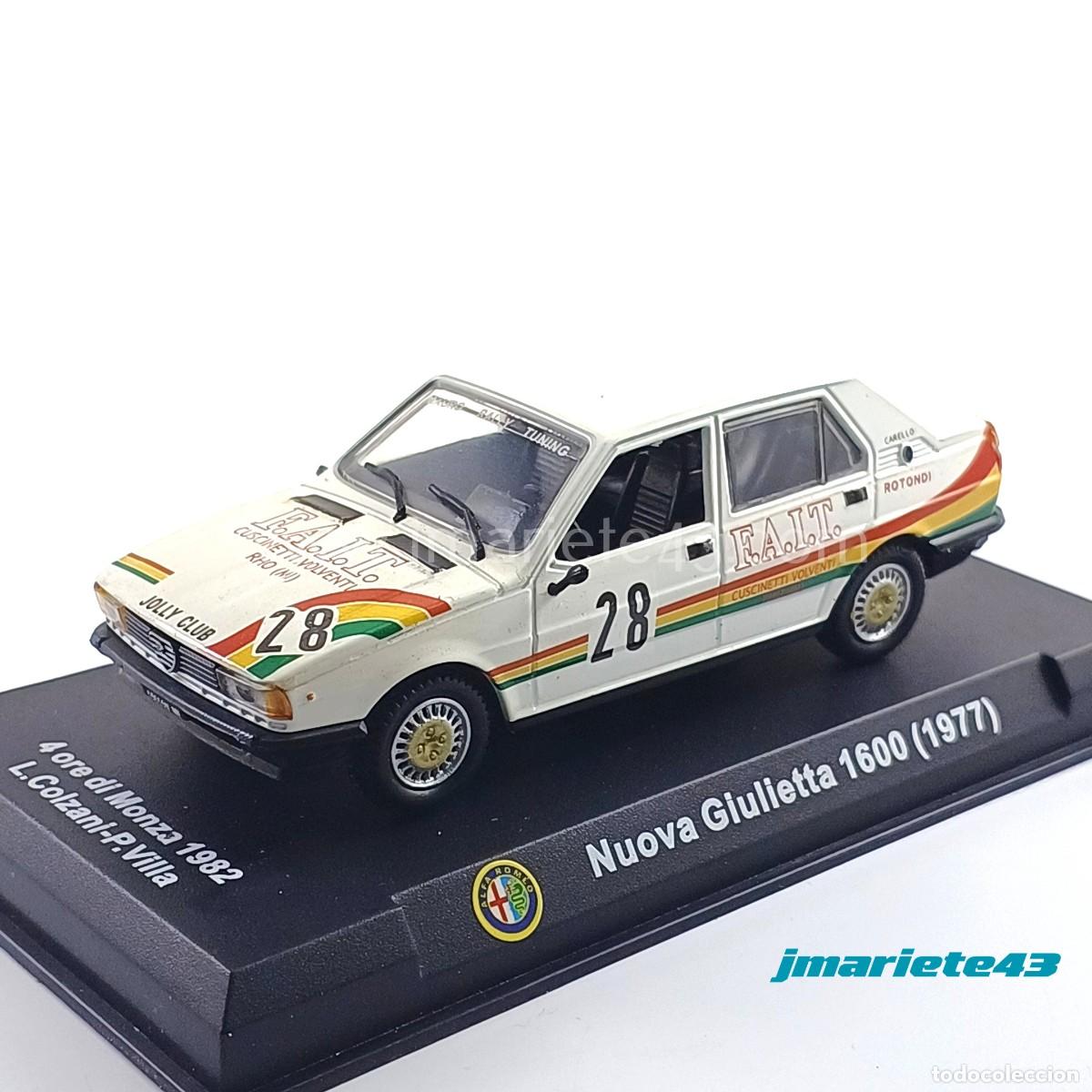 Model Cars: Nuova Giulietta 1600 #28 L. Colzani - P. Villa 4 ore di Monza 1982 1:43