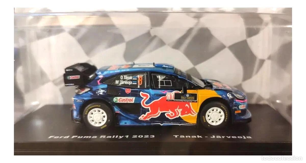 Coches a escala: Ford Puma Rally1 - OTT TANAK - Rallye de Suecia, 2023 (Escala 1/43) Coche de rallys. Nuevo