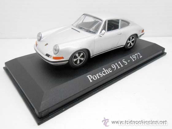 Coches a escala: Coche PORSCHE 911 S - 1972 silver 1:43 die-cast metal car altaya ixo 1/43 matr&iacute;cula TENERIFE