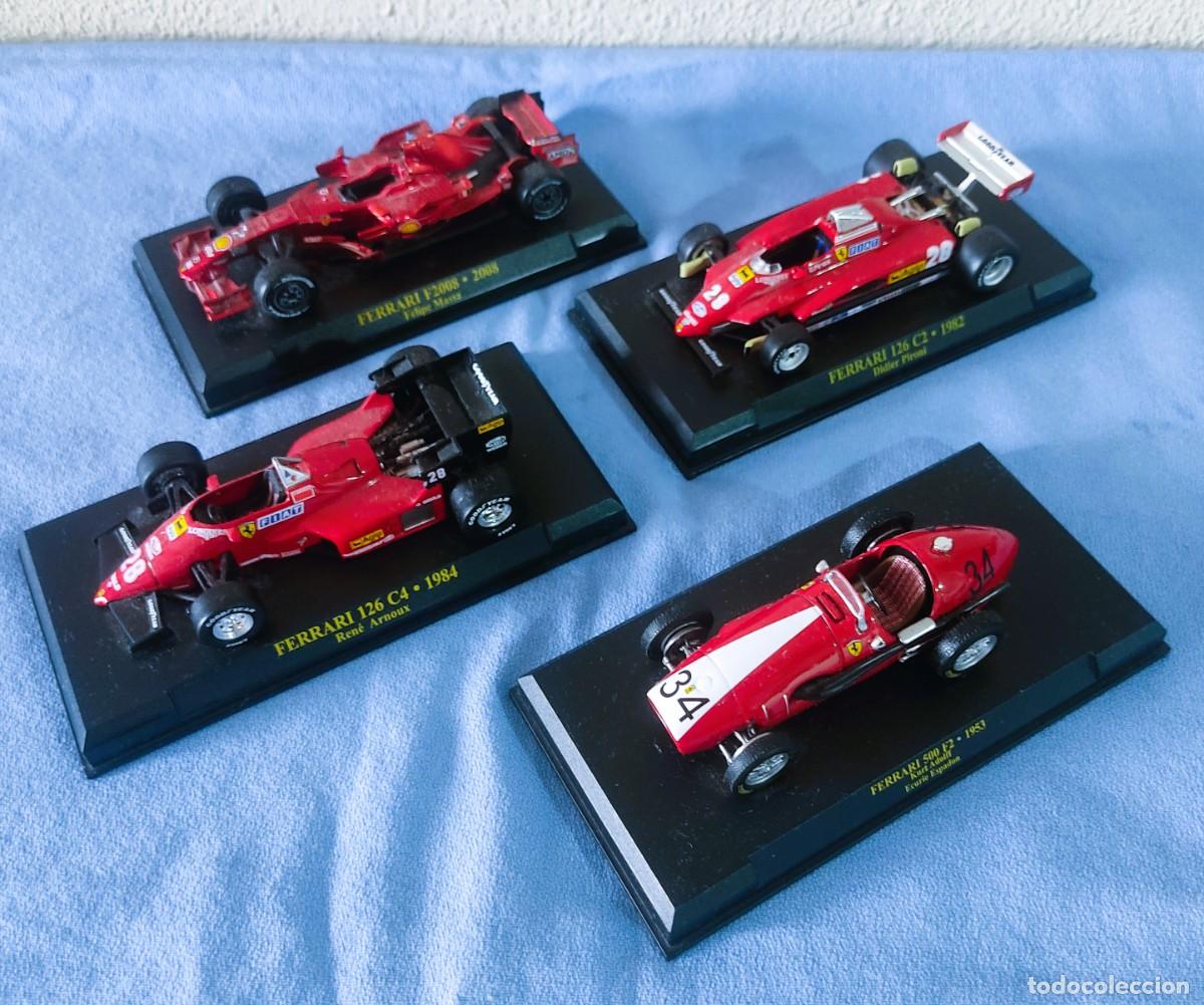 Coches a escala: LOTE DE CUATRO COCHES DE CARRERAS DE LA COLECCION FERRARI ALTAYA