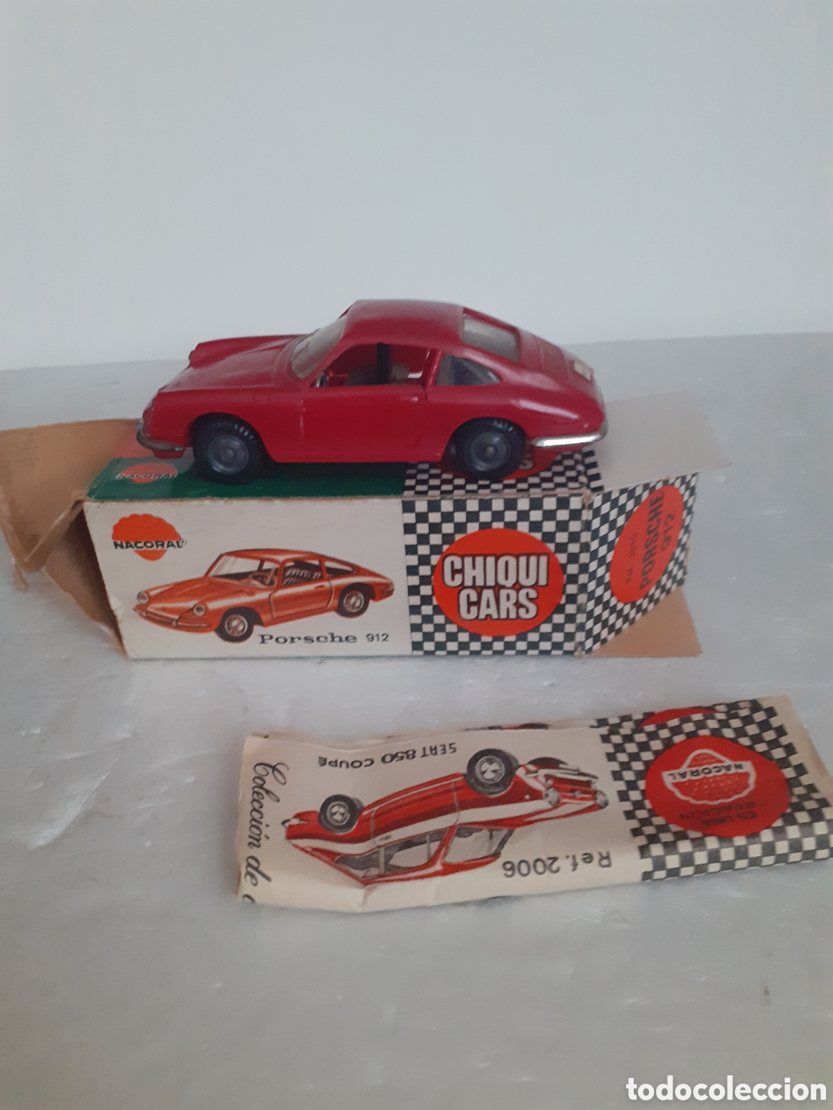Coches a escala: NACORAL SERIE CHIQUICARS PORSCHE 912 ROJO EN CAJA Y CATALOGO.