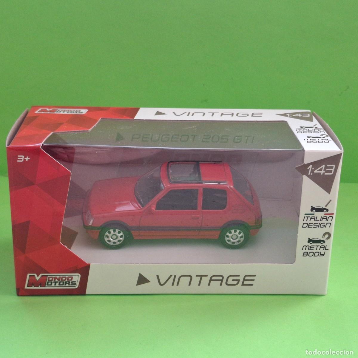 Coches a escala: PEUGEOT 205 GTI - MONDO MOTORS SERIE VINTAGE - ESCALA 1/43 - NUEVO EN CAJA ORIGINAL