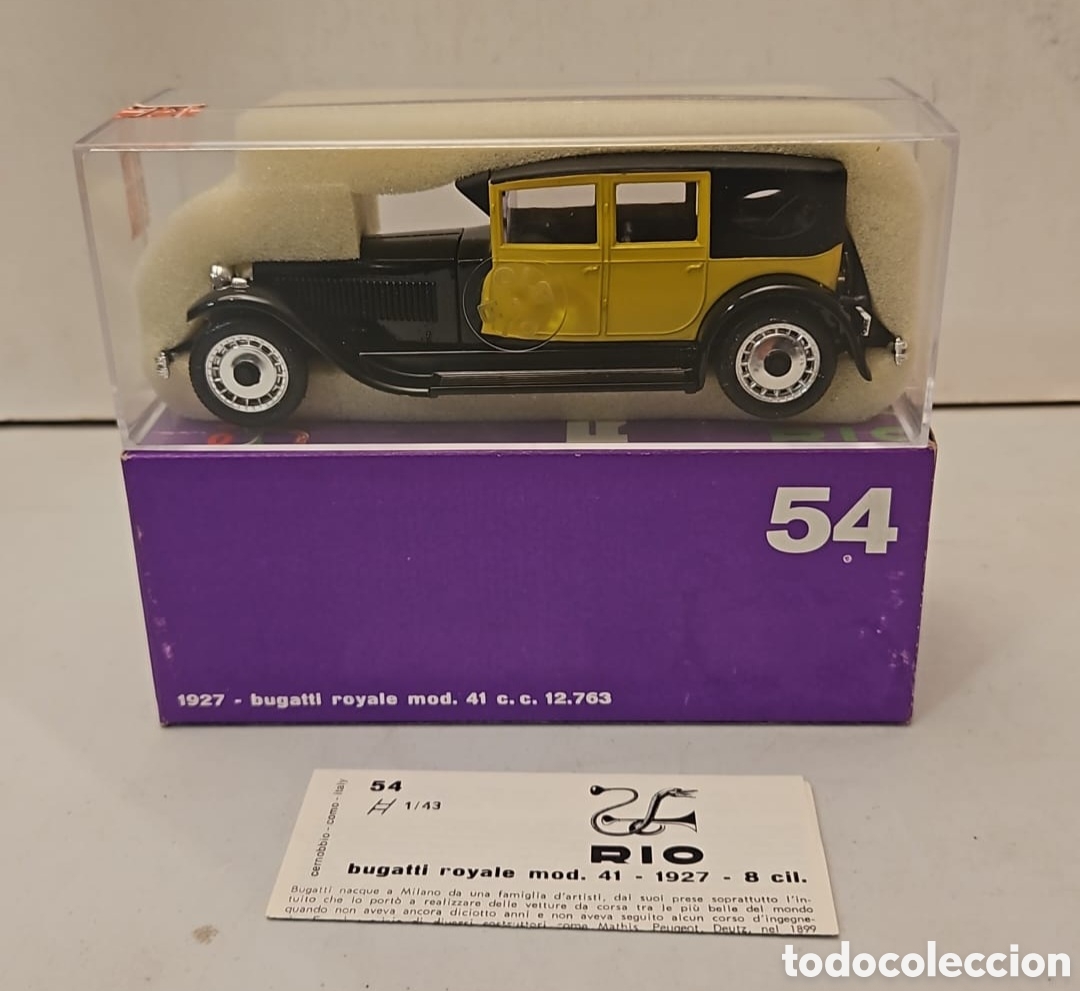 Coches a escala: RIO 54- COCHE BUGATTI ROYALE MOD. 41 CC 12763 1927, ESCALA 1:43. NUEVO