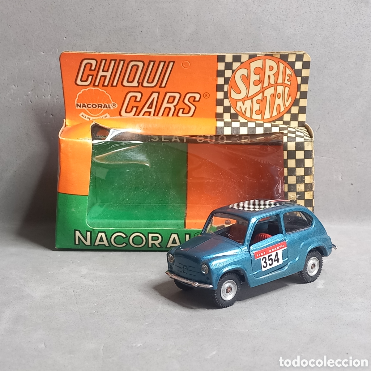 Coches a escala: Seat 600 D Abarth azul metal Nacoral colecci&oacute;n Chiqui Cars Serie Metal ref 2005 /M, Fiat, Unpunched