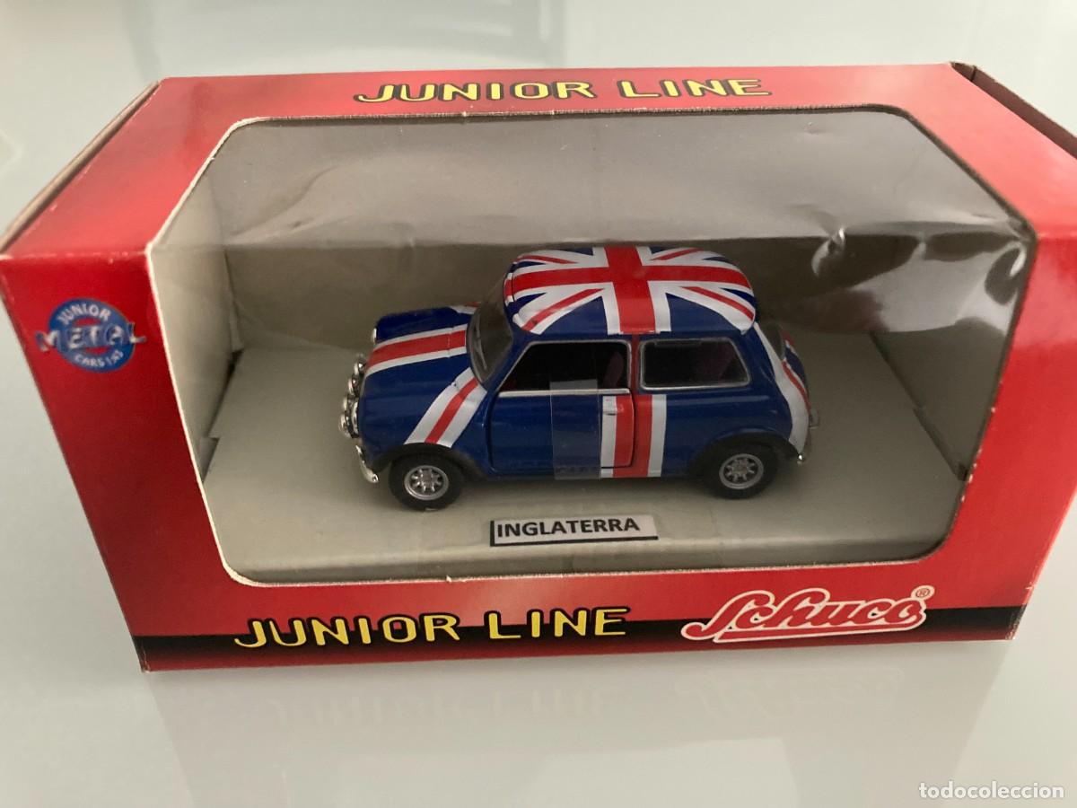 Coches a escala: S1/43, MINI, SCHUCO, MINI COOPER,AZUL, BANDERA DE INGLATERRA, SCHUCO JUNIOR LINE