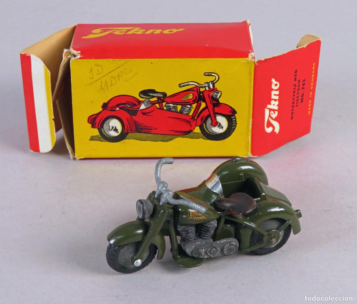 Coches a escala: Motor Cycle with sidecar Harley Davinson Tekno 764 1/43 Denmark con caja a&ntilde;os 60