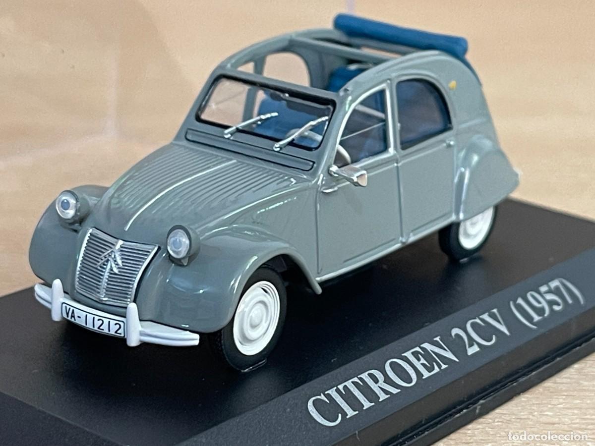 Carros em escala: Coche CITRO&Euml;N 2CV 2 CV (1957) gris matr&iacute;cula Valladolid 1:43 die-cast metal car 1/43 altaya