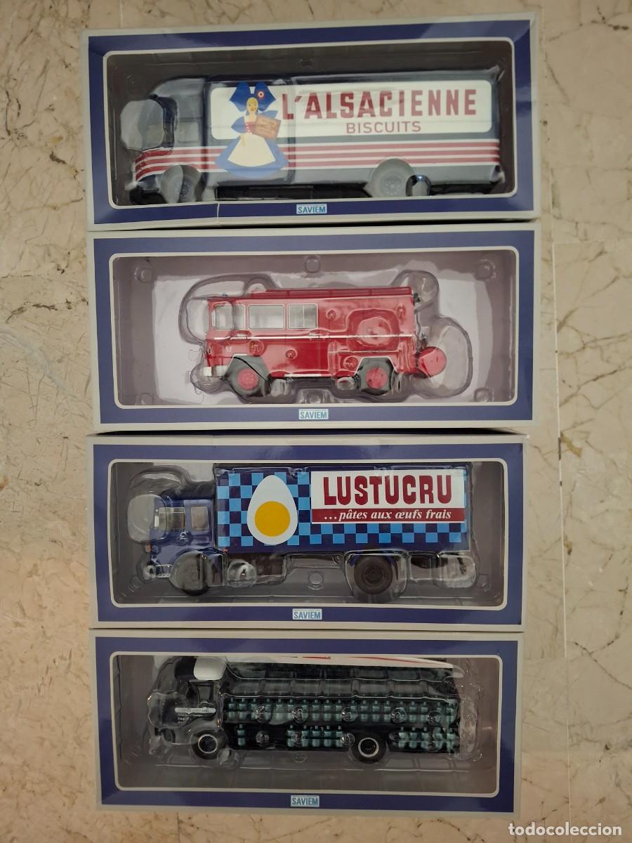 Coches a escala: Lote de cuatro miniaturas colecci&oacute;n Saviem 1/43 Altaya